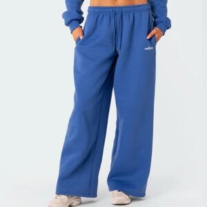 new edikted wide leg blue sweat pants